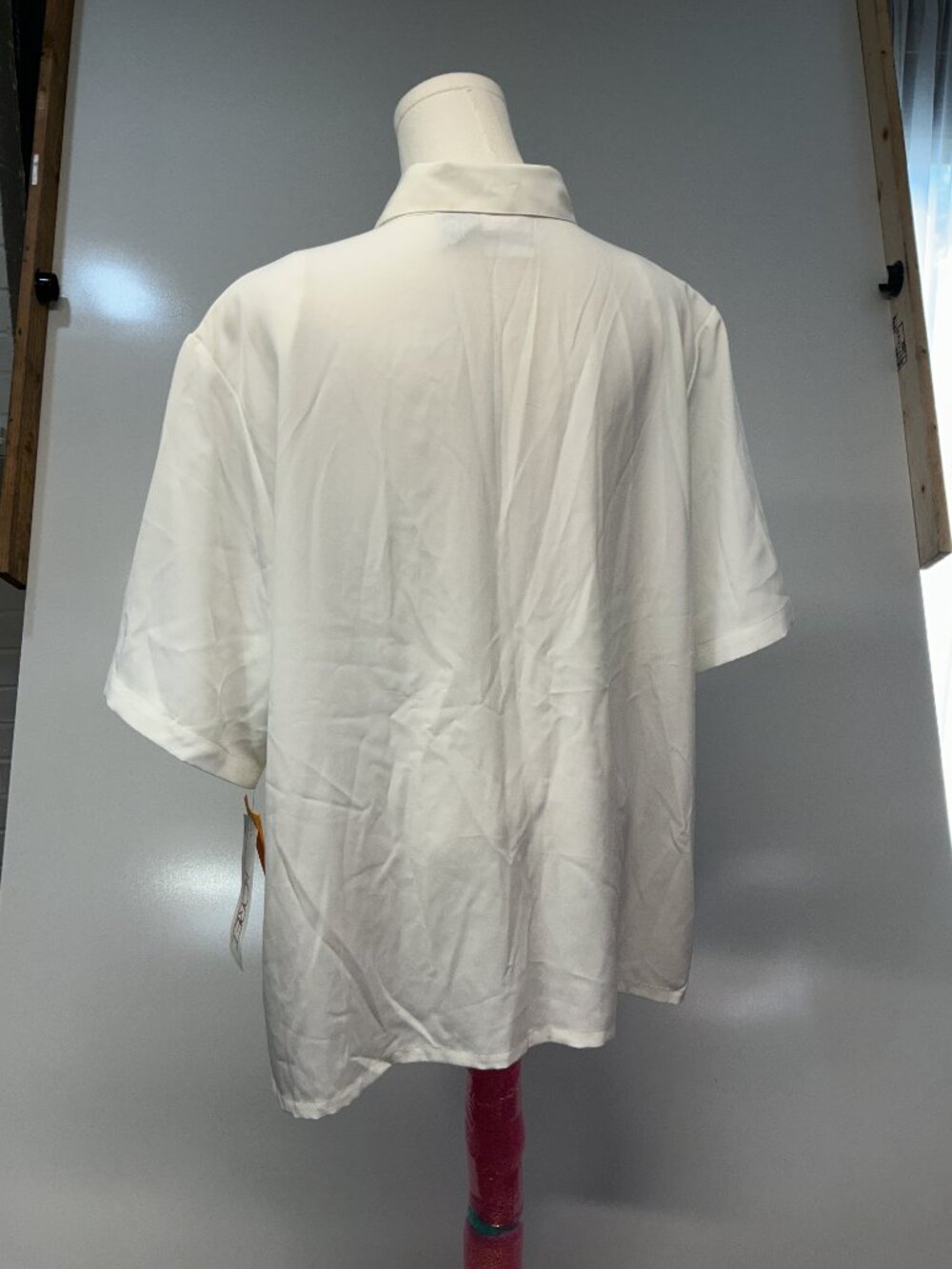 Koret 18 White Floral Embroidered Pearl Button Blouse Cottagecore - Picture 11 of 14
